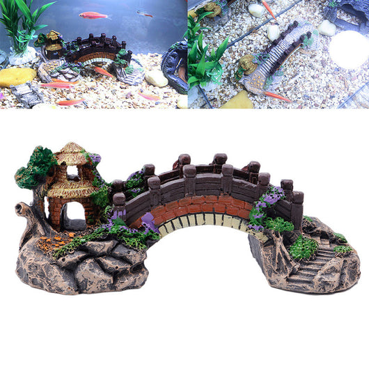 Decoración de Acuario con Puente Simulado y Rocas Paisajísticas - Image 2