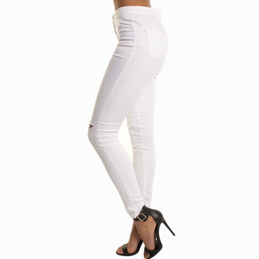 Pantalones Vaqueros Rotos a la Rodilla con Stretch - Image 4