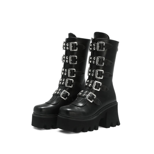 Botas Martin Plataforma Estilo Punk para Mujer - Image 2