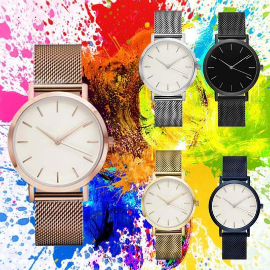 Reloj de Cuarzo con Pulsera de Acero Inoxidable