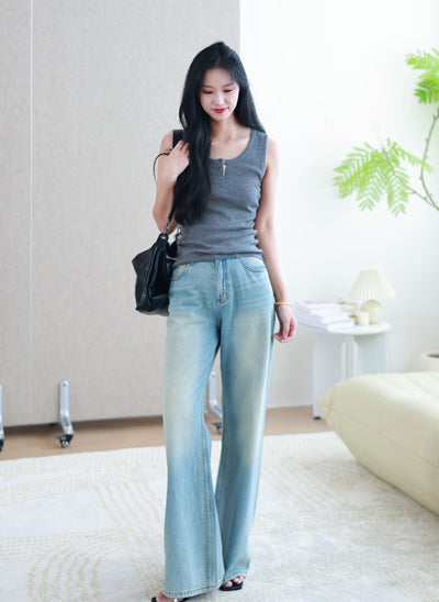 Jeans Rectos Holgados Efecto Vintage para Mujer - Image 10