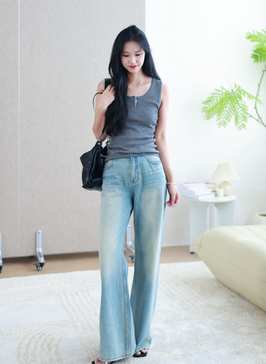 Jeans Rectos Holgados Efecto Vintage para Mujer - Image 10