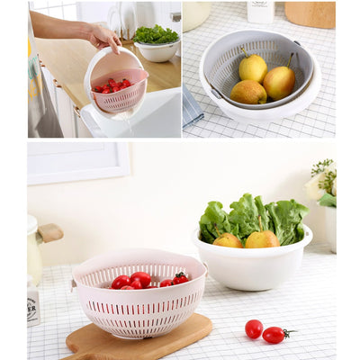 Colador Doble con Drenaje Extraíble para Frutas, Verduras y Arroz - Image 4