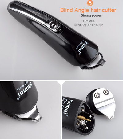 Cortadora de Cabello Kemei 6 en 1 Recargable con Cuchillas de Titanio - Máquina de Afeitar Profesional para Hombres - Image 9