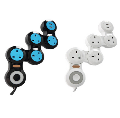 Regleta Giratoria de Pared 13A Estándar Británico con 3 Tomas USB - Image 3