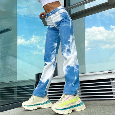 Pantalones rectos tie-dye de algodón - Image 8