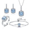 Conjunto de Collar de Plata 925 con Topacio Azul Cielo - 4 Piezas