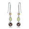 Brincos da Moda Elegantes de Pedra Natural S925 Banhado a Prata Cristal de Olivina Natural
