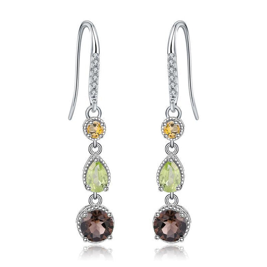 Aretes de Piedras Preciosas Naturales Elegantes en Plata S925 - Image 6