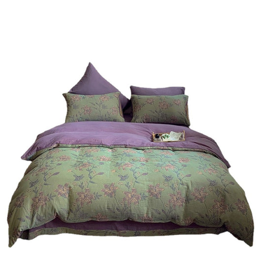 Juego de Sábanas Jacquard de Algodón Gasa Doble Capa - 4 Piezas - Image 5