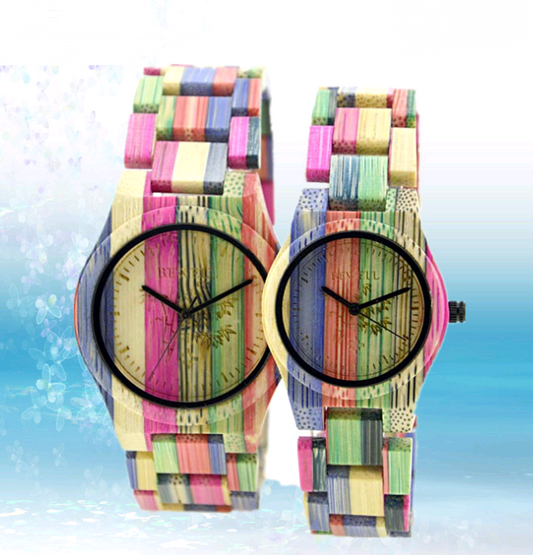 Reloj de Pareja en Madera de Bambú Teñida - Image 2