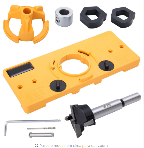 Guía de Taladro 35mm Estilo Copa para Kreg Jig - Localizador de Agujeros para Carpintería