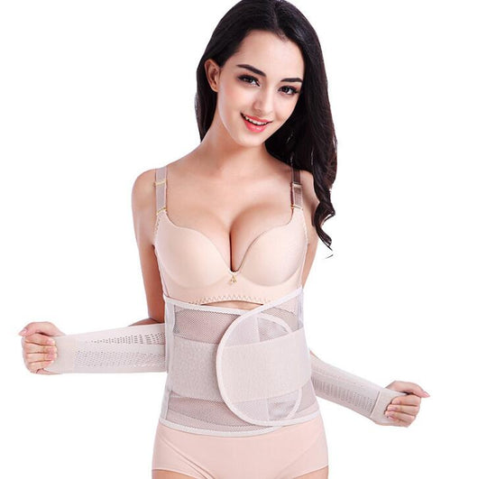 Man wearing a black breathable mesh body shaper slimming belt with adjustable hook-and-loop fasteners. - Image 4