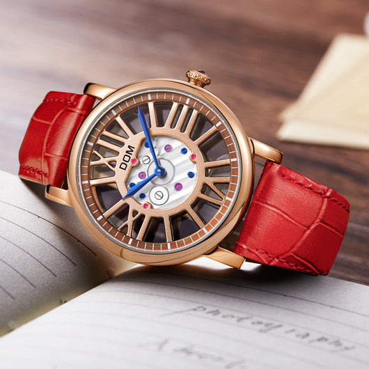 Reloj de Cuarzo en Cuero Genuino con Diseño Calado - Image 8