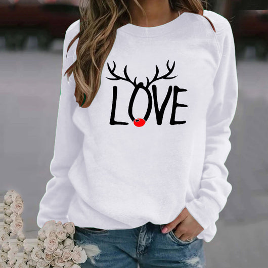 Suéter Navideño Estampado Cuello Redondo Manga Larga para Mujer - Image 2