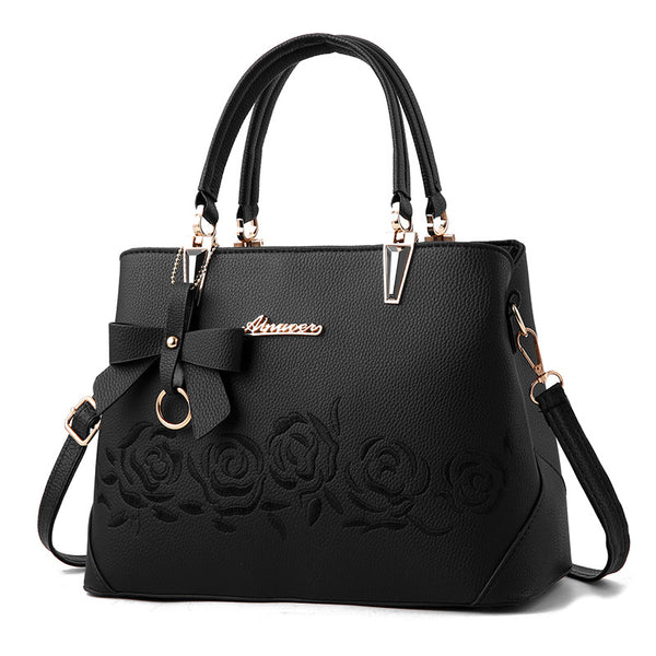 Bolso Tote con Bordado de Rosa - Image 11