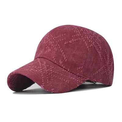 Gorra de Béisbol de Algodón Denim Lavado con Detalles Perforados - Image 5