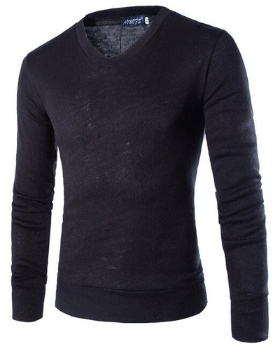 Suéter V-Neck de Felpa de Conejo para Hombre - Diseño Liso Tendencia - Image 13