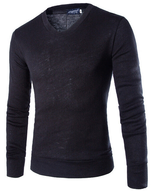 Suéter V-Neck de Felpa de Conejo para Hombre - Diseño Liso Tendencia - Image 13
