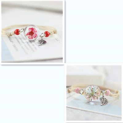 Pulsera Esfera de Cristal con Flores Secas - Diente de León y Estrellas - Image 39