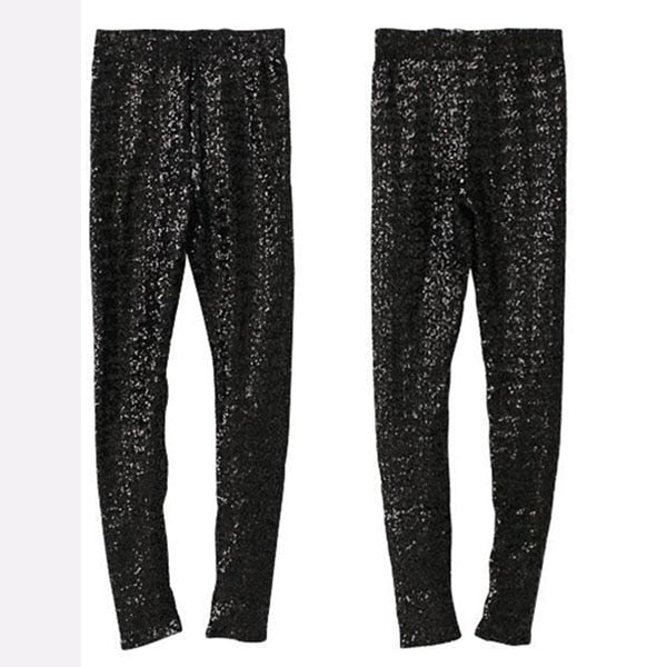 Leggins de Lentejuelas Doradas Talla Grande - Diseño Coreano Ajustado - Image 4