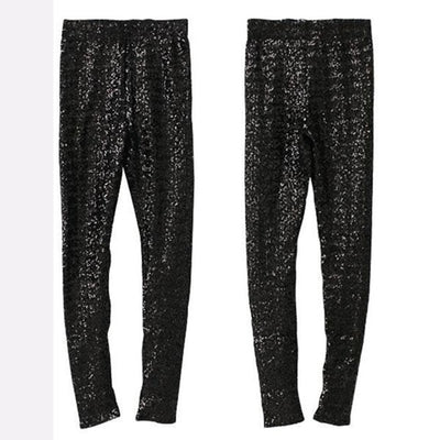 Leggins de Lentejuelas Doradas Talla Grande - Diseño Coreano Ajustado - Image 4