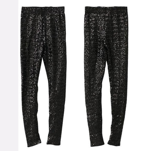 Leggins de Lentejuelas Doradas Talla Grande - Diseño Coreano Ajustado - Image 4