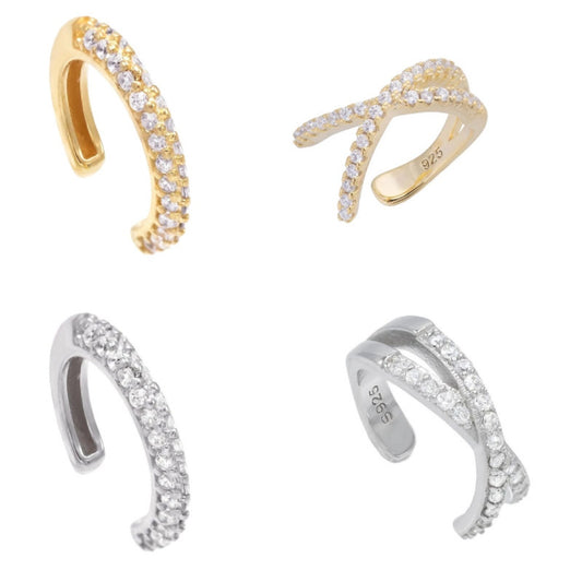 Aretes Clips Chapados en Cobre Dorado con Circonitas Preservadas