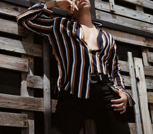 Camisa de Manga Larga a Rayas para Hombre - Image 6