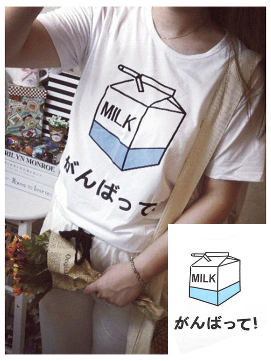 Remera Harajuku Milk Box Japonesa