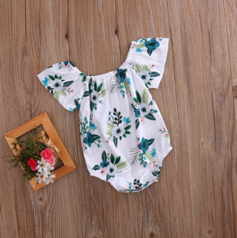 Mono para Bebé Niña con Mangas Trompeta Floral - Conjunto de Verano 0-24 Meses - Image 2
