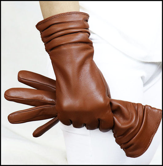 Guantes de Cuero Gamuza Premium para Mujer con Puño Extendido - Image 6