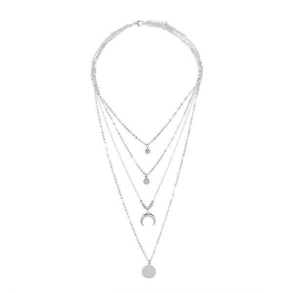 Collar Multicapa con Dije de Luna Estilo Bohemio para Mujer - Image 24
