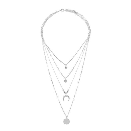 Collar Multicapa con Dije de Luna Estilo Bohemio para Mujer - Image 24