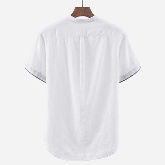 Camisa Hombre Algodón y Lino con Contraste - Image 5