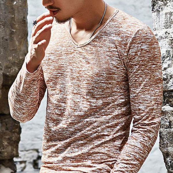 Camiseta Manga Larga Hombre Ajustada Cuello Redondo Primavera Otoño - Image 3