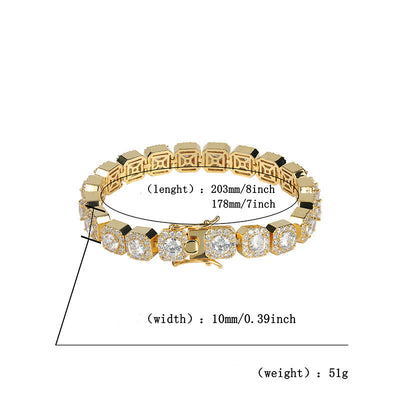 Pulsera de Flor de Ciruela con Zircón Redondo para Hombre - Image 3
