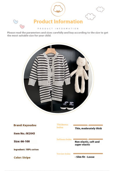 Conjunto Cardigan Tejido a Rayas - Dos Piezas - Image 19