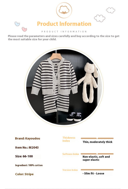 Conjunto Cardigan Tejido a Rayas - Dos Piezas - Image 19