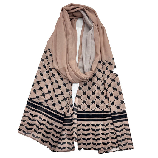Pañuelo Largo de Gasa Perlada con Estampado Liso - Hijab Versátil para Mujer - Image 8