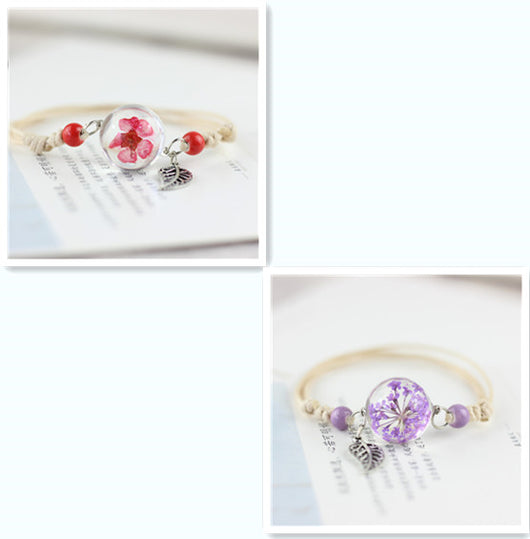 Pulsera Esfera de Cristal con Flores Secas - Diente de León y Estrellas - Image 40