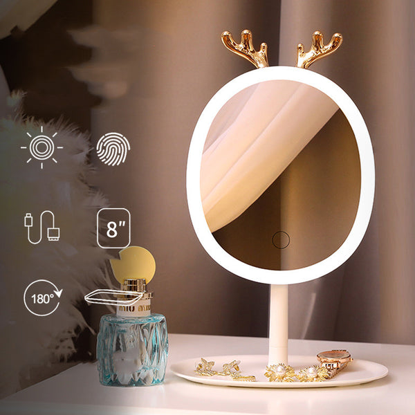Espejo Inteligente LED Diseño Astas con Carga Inalámbrica