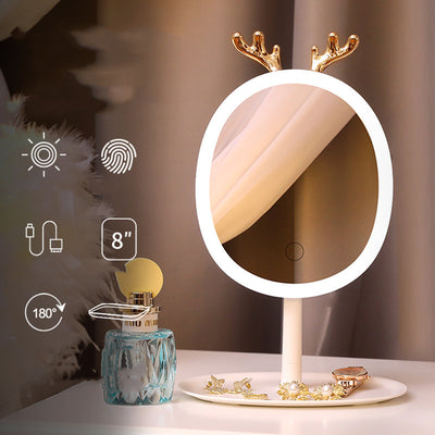 Espejo Inteligente LED Diseño Astas con Carga Inalámbrica