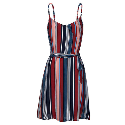 Vestido Largo de Tirantes con Rayas de Colores - Image 11