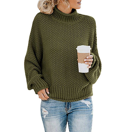 Suéter de Cuello Alto Tejido para Mujer - Abrigo Casual de Invierno - Image 8