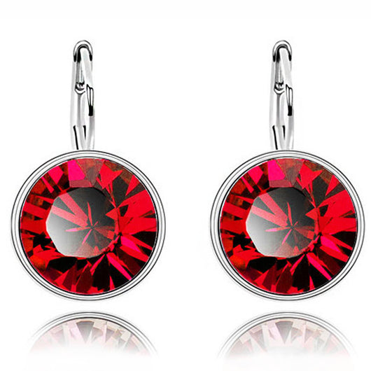 Aretes de Cristal Austriaco con Clip Redondo Brillante - Image 7