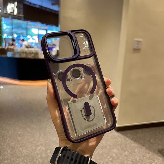 Funda para Celular con Soporte de Metal para Lente y Protector Integrado
