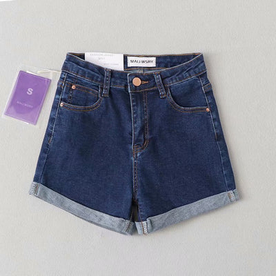 Shorts de Cintura Alta en Denim - Image 9