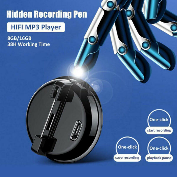 Grabadora de Audio Profesional HD con Reducción de Ruido y Reproductor MP3 HiFi - 68H Autonomía