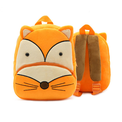 Cute green plush dinosaur backpack with red spikes, a blue front pocket, and yellow horn, for kindergarten children. - Image 8